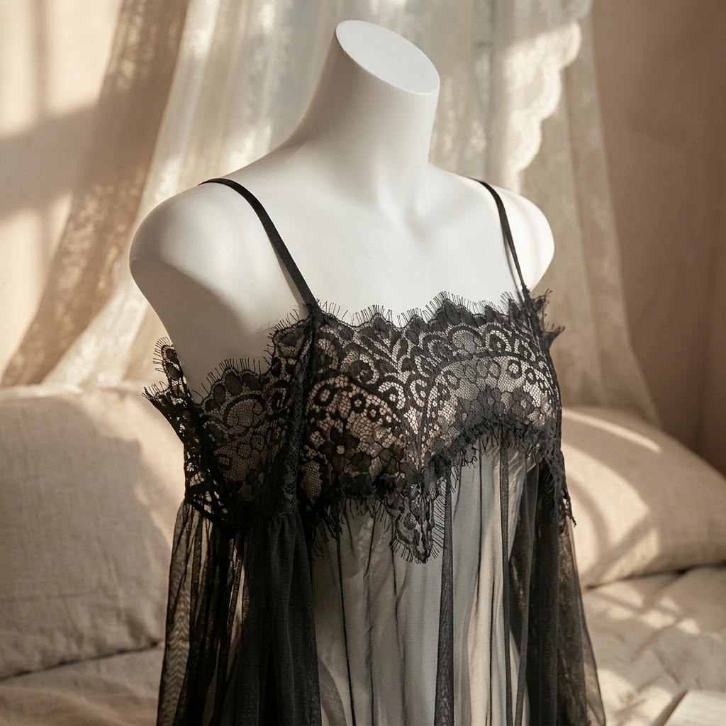 Women's Black Eyelash Lace Bab - огляд і ціна Babydoll Chemise Night