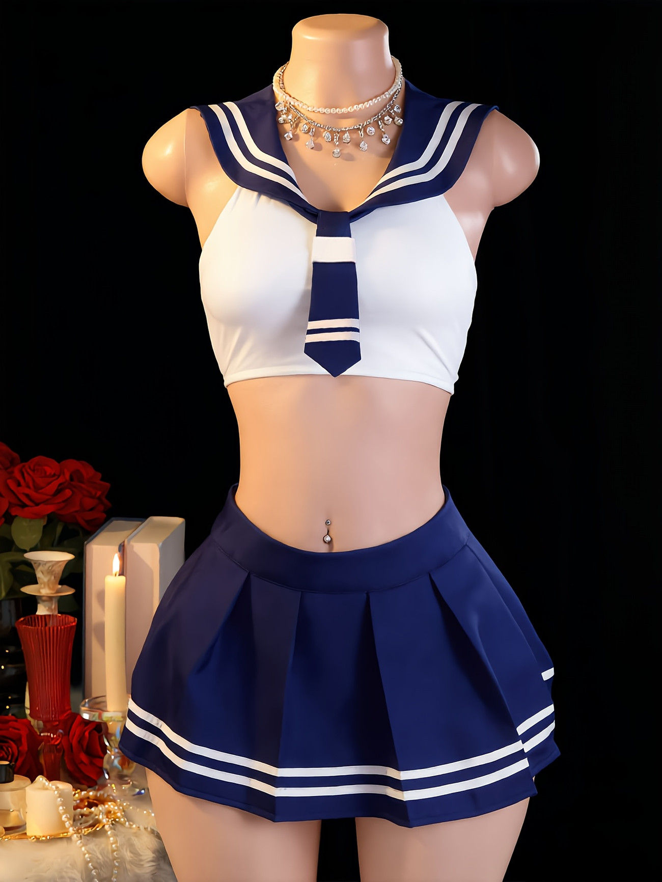 Women's 2Pcs Sailor Role Play  - огляд і ціна Garter Belt Set