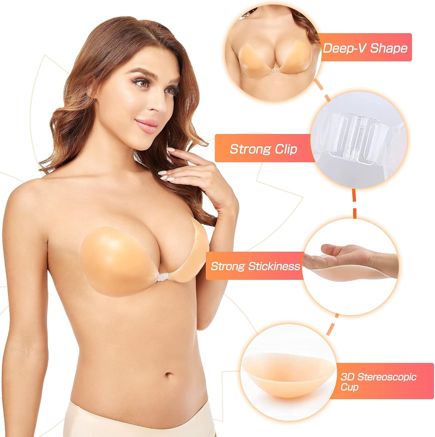 Push-Up Wire-Free Solid Silico - огляд і ціна Strapless Bra Backless